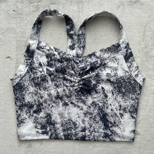 ❌SOLD❌ Jessica Simpson Active Distressed Grey Pattern Crop Top Sports Bra